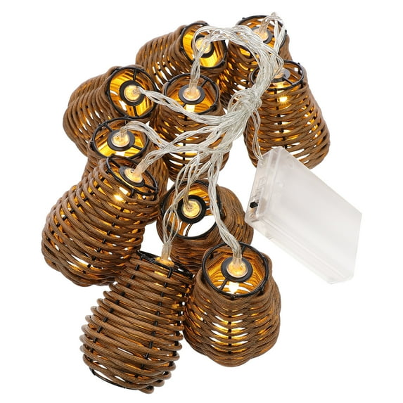 Guangmc Rattan Woven String Lights for Indoor/Outdoor Decoration