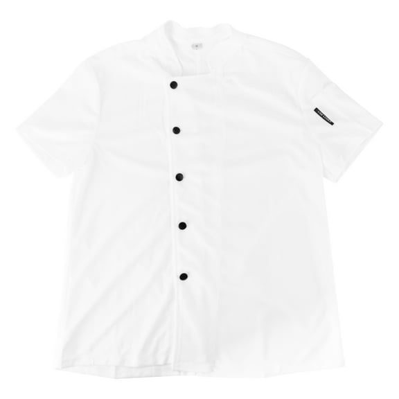 Guangmc White Short Sleeve Chef Uniform Kitchen Restaurant Service Suit