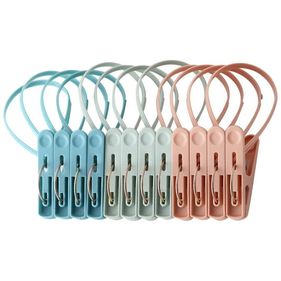 Guangmc Windproof Clothes Clips 12pcs Clothes Pegs Rope Hooks