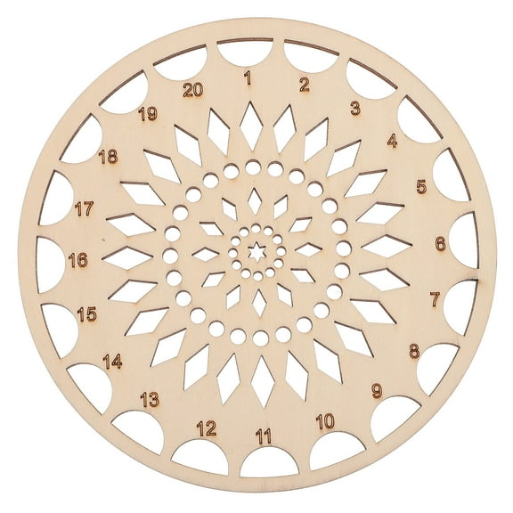 Guangmc Wooden Thread Organizer Board Round Sewing Floss Holder Brown