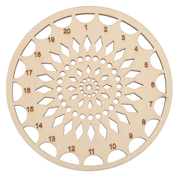 Guangmc Wooden Thread Organizer Board Round Sewing Floss Holder Brown