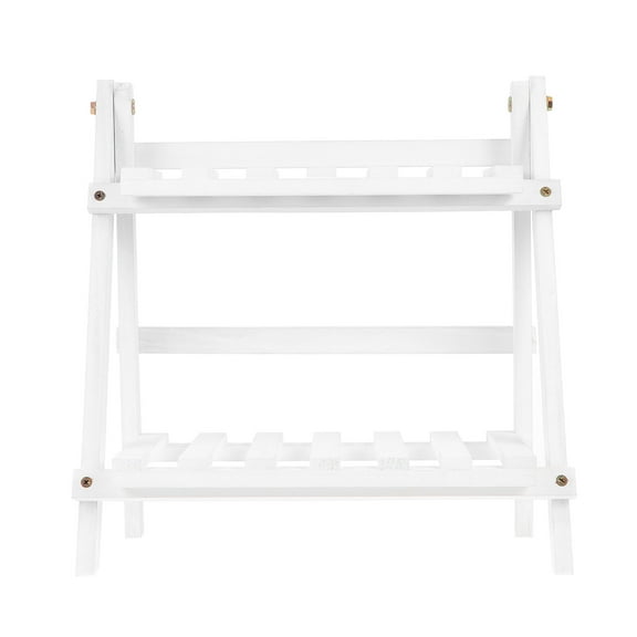 Guangmc Wooden Tiered Plant Stand for Indoor Outdoor Garden Patio Balcony (White)
