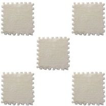 Guanhe 12" x 12" Beige Plush Foam Interlocking Floor Mats, 5 Piece