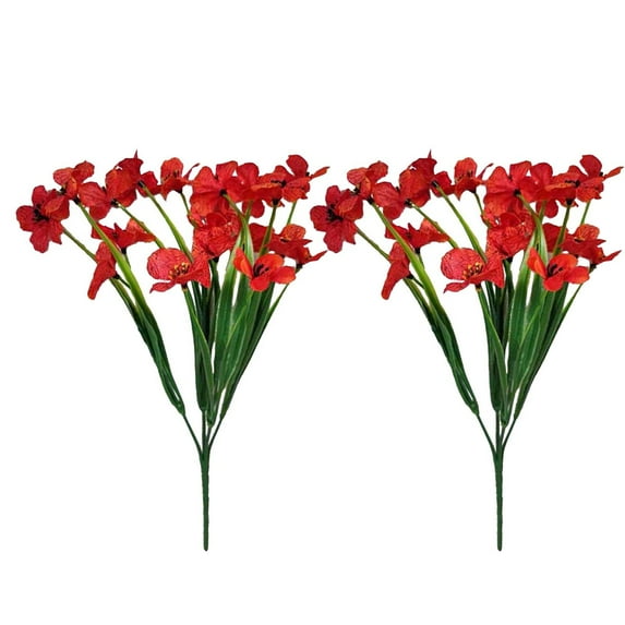 Guanhe 2 Bundles Outdoor Plants Artificial Flowers Bouquets for Home Garden Vase Decor, Silk Daisy Plastic Fake Flower Party Table Centerpieces Decor,Orange