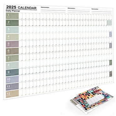 Guanhe 2025 Calendar Monthly Planner Wall with 4 Adhesive Stickers and 2 Label Paper, 12 Month Calendar Monthly Planner 29''x21''