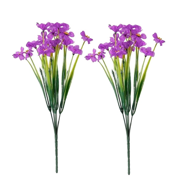 Guanhe 2Pcs Artificial Violet Bouquet Faux Stems for Wedding Arrangement, Bridal Bouquet, Centerpiece, Fake Faux Silk Flowers Christmas Gifts