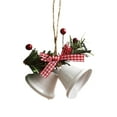 thumbnail image 1 of Guanhe 2Pcs White Christmas Bells with Pine Cones Berries, Tree Hanging Ornament Metal Bells for Christmas Holiday Decoration, 1 of 6