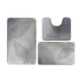thumbnail image 1 of Guanhe 3Pcs Bathroom Rugs Set, Soft Plush Toilet Mats Absorbent Non Slip Bathroom Mats, Machine Washable, 32 Colors,Gray, 1 of 9