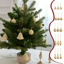 Guanhe 3Pcs Christmas Wooden Snowflake Ornaments Bells Christmas Ball Hanging for Xmas Tree Decorations