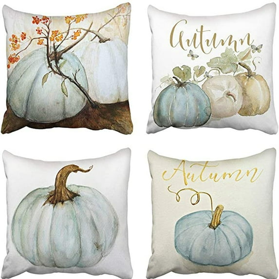 Guanhe 4Piece Thanksgiving Pillow Cover Pumpkin Short Plush Home Decor Sofa Office Pillow Cushion Cover Party Supplies & Decor