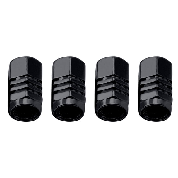 Guanhe 4Pieces Aluminum Car Valve Caps Valve Cores Tire Valve Caps Car Accessories Black
