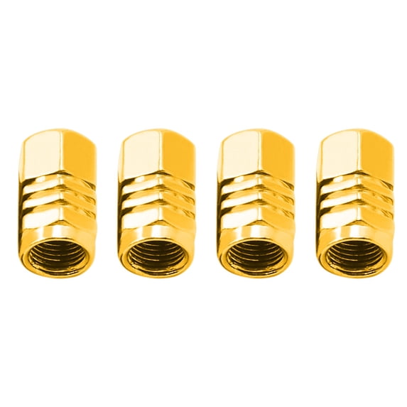 Guanhe 4Pieces Aluminum Car Valve Caps Valve Cores Tire Valve Caps Car Accessories Gold