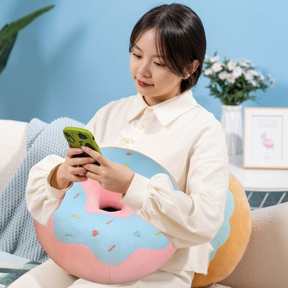 AnuirheiH 6inches Thick Round Outdoor Floor Cushions, Soft Indoor/Outdoor Seat Pads Donut-Shape Floor Cushion Pillow for Garden Patio Office,15x15x6‘’