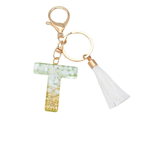 Guanhe Alphabet Keychain for Women, Christmas Gifts Purse for Handbags Crystal Alphabet Initial Letter Pendant with Key Ring-T