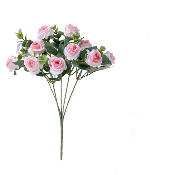 Guanhe Artificial Flowers, 11 Heads Roses Wedding Bouquets Gifts for Mom, Plastic Flower Silk Flower Dining Party Table Centerpieces Decor, Pink