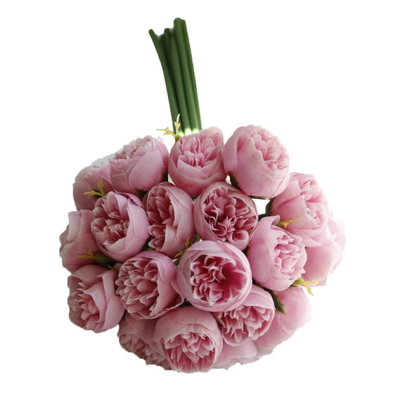 Guanhe Artificial Flowers 27 Heads Bridal Hand Wedding Flowers Bouquet, Fake Silk Tea Rose Gifts for Women