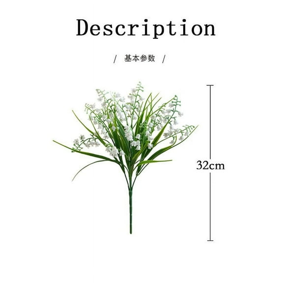 Guanhe Artificial Greenery White Flowers for Home Wedding Decoration, Faux Plants DIY Bridal Bouquets Wedding Floral Arrangement Table Centerpieces Decoration