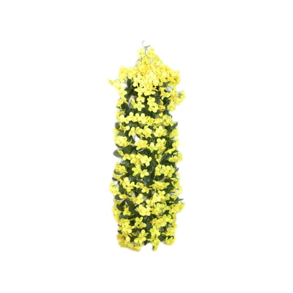 AnuirheiH Artificial Hanging Flowers, 2.3Ft Fake Hanging Plants Colorful Orchid Flower Bouquet for Wall Home Room Garden Wedding Indoor Outdoor Spring Decoration(Violet)