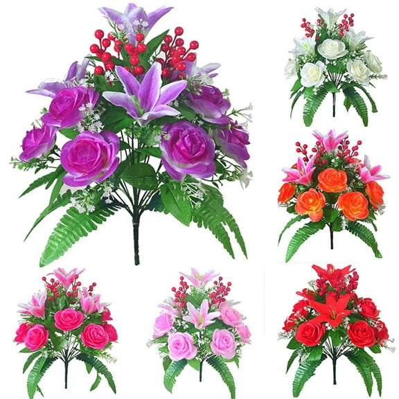 Guanhe Artificial Rose 18 Bouquet for Wedding Bride Shower Blessing Gift Home Decoration Faux Flower Christmas Gifts for Women