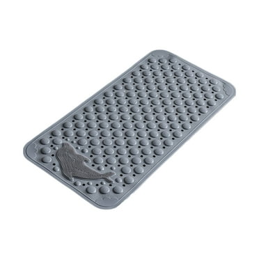 Guanhe Bath Mat with Massaging Feet, Non-Slip Rubber Lining, for Shower Mat in Front of the Bathtub，13.76x27.56Inch,Gray