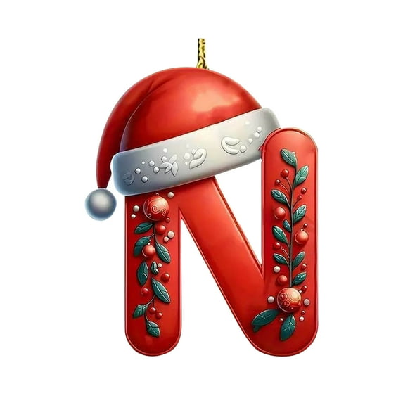 Guanhe Christmas Stocking Tags Letter Tags Letter A to Z Christmas Acrylic Letter Ornament for Stockings Hanging Ornaments for Christmas Tree Xmas Tree Present Party(N)