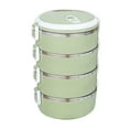 thumbnail image 1 of Guanhe 2800ml Lunch Box, Stainless Steel Adult Lunch Containers Portable Leakproof Hot and Cold Food Stackable Bento Box Food Storage for Office Outdoor Travel,4 Layer(Green), 1 of 7