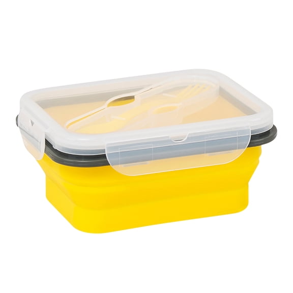 Guanhe Collapsible Silicone Food Storage Container, Meal box for Kitchen, Bento Lunch Boxes, BPA Free, Microwave, Dishwasher and Freezer Safe(Yellow)