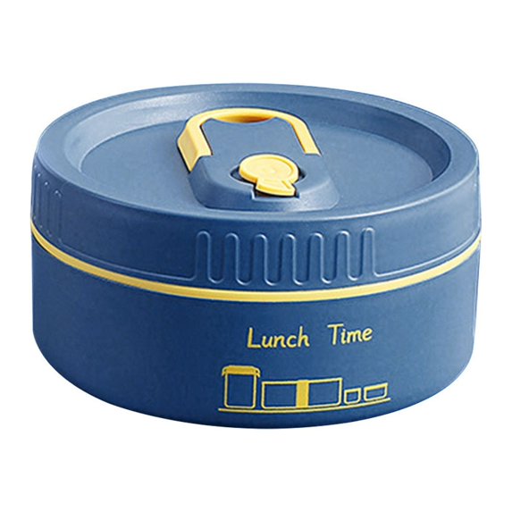 Guanhe Clearance Round Insulated Lunch Box Stainless Steel , Microwaveable Lunch box for School and Office, Reusable Outdoor Camping Portable Bento Box(Blue,S)