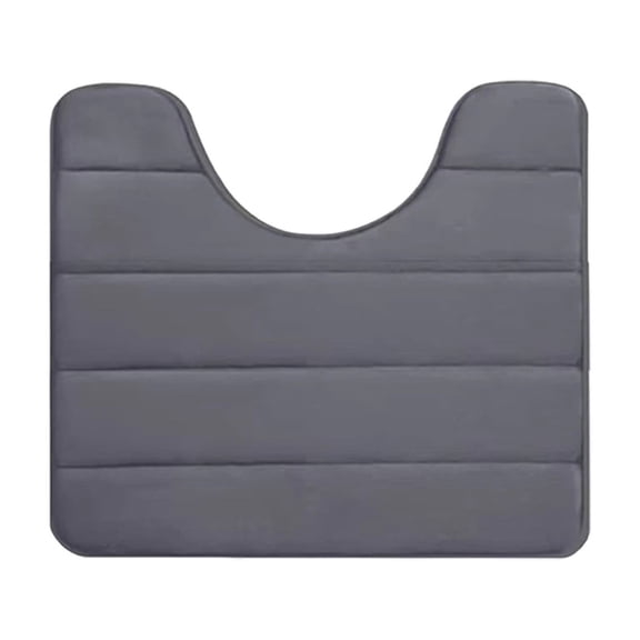 Guanhe Contour Absorbent Memory Foam Bath Mat Bathroom Rug U Shape Toilet Mats,16x20,Dark Gray