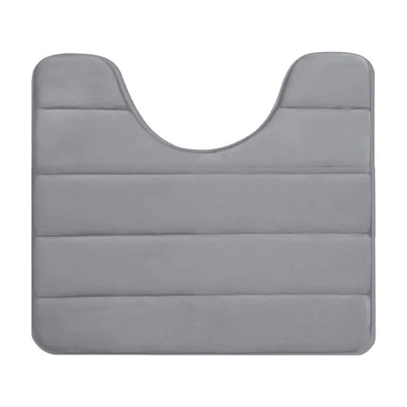 Guanhe Contour Absorbent Memory Foam Bath Mat Bathroom Rug U Shape Toilet Mats,16x20,Gray