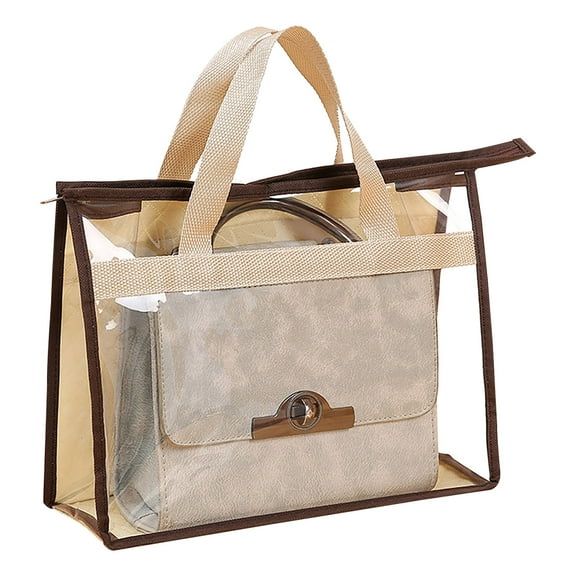 Guanhe Dust Bags for Handbags, Clear Handbag Storage Organizer for Closet, Purse Protector Storage Bag with Zipper and Handle, Hanging Dust Cover Bag for Handbags