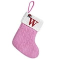 thumbnail image 1 of Guanhe Embroidered Letter Christmas Stocking Soft Knitted with White Embroidered Personalize Double Christmas Sock for Family Holiday Decoration Hanging(W Letter, Light-pink), 1 of 4