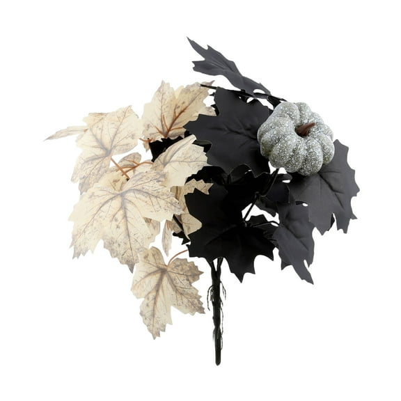 Guanhe Fall Decor Artificial Flowers Bouquet, Autumn Faux Flowers Plants for Home Wedding Thanksgiving Decoration, White Black Gray
