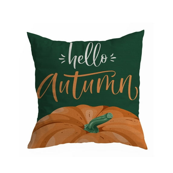 Guanhe Fall Pillow Covers 18x18 Inch Autumn Thanksgiving Orange Pumpkin Plaid Throw Pillow Covers Fall Rustic Farmhouse Pillowcases for Couch Home Decor