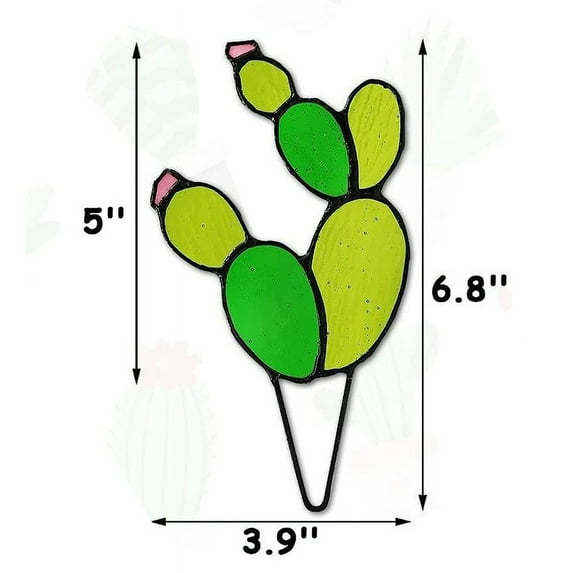 Guanhe Garden Stake Acrylic Colorful Cactus, Garden Cactus Stake for Garden Yard Outdoor Indoor Figurines Art Decoration Christmas Gifts