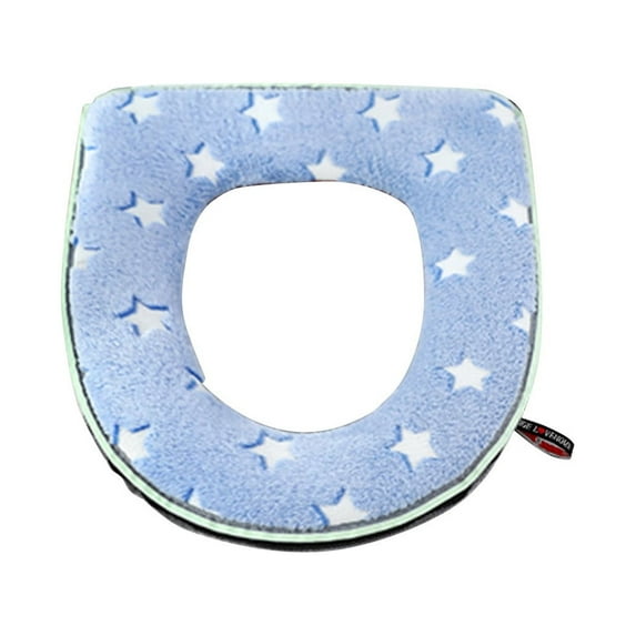 Guanhe Glow Toilet Seat Cover with Zipper, Washable Standard Toilet Lid Cover with Handle, Soft Thicken Warm Cover Pad Cushion for Bathroom