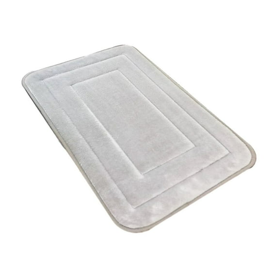 Guanhe Indoor Doormats, Coral Fleece Carpet Floor Mat Water-Absorbent No Slip Mat Kitchen Floor Mat Machine Washable Bathroom Carpet for Bathtub 16x24''(Gray)