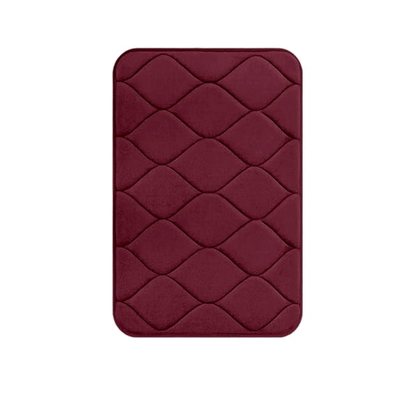 Guanhe Indoor Doormats, Coral Fleece Carpet Floor Mat Water-Absorbent No Slip Mat Kitchen Floor Mat Machine Washable Bathroom Carpet for Bathtub 16x24''(Red)