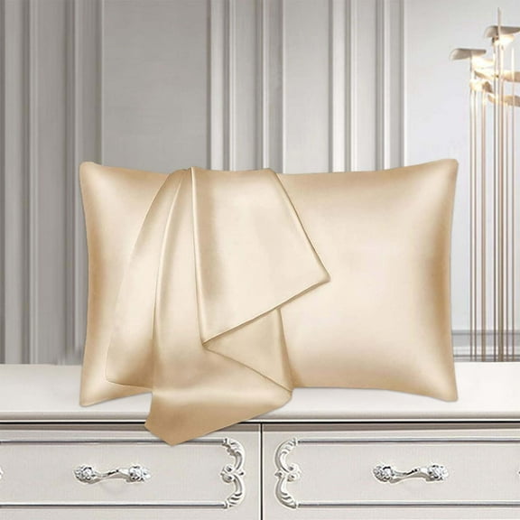 Guanhe Khaki Satin Silk Pillowcases for Skin and Hair, Pillow Cases for Women with Envelope Closure, Soft Breathable Smooth Cooling Pillow Covers(20" x 32")