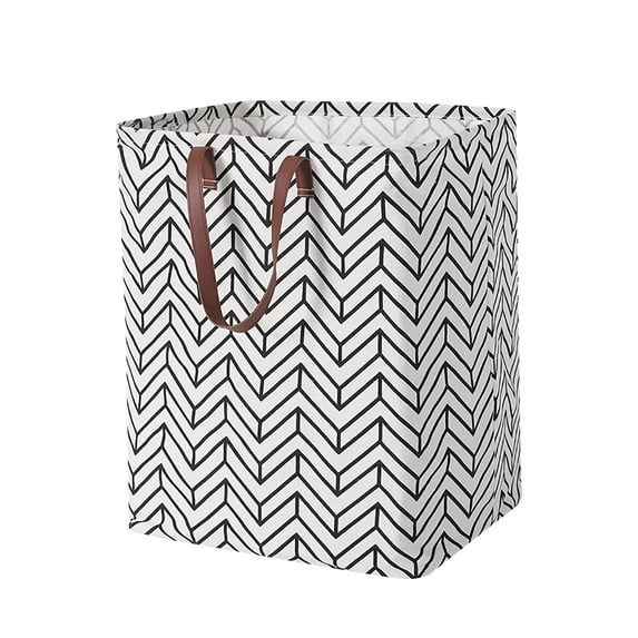 Guanhe Laundry Hamper, Large Waterproof Cotton Fabric Laundry Baskets with 2 Handles - 20"Hx 16"Wx 12"L - Dirty Clothes, Kids Baby Toys Organizer (Square)