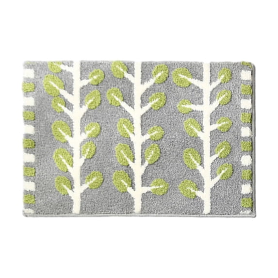 Guanhe Leaf Bath Mats for Bathroom,Green Plant Print Non Slip Bathroom Rug,Rubber Absorbent Soft Bathroom Rug, for Tub Shower Sink