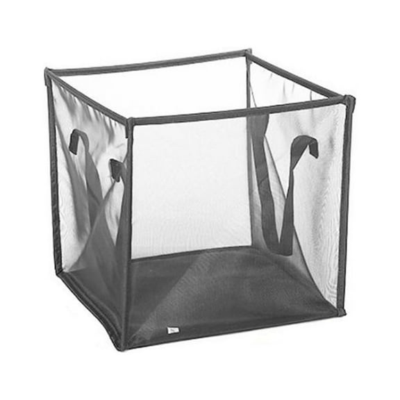 Guanhe Mesh Laundry Basket, Gray Foldable Clothes Washing Hamper with 2 Handles, Dirty Clothes, Kids Baby Toys Organizer(Square)