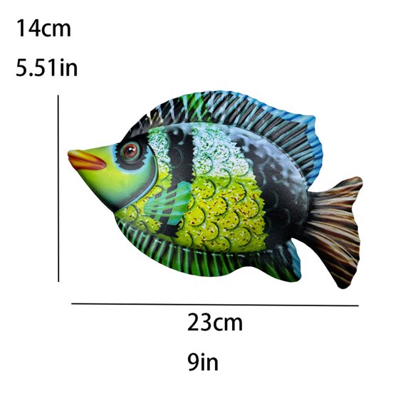 Guanhe Metal Fish Art Wall Decor Ocean Beach Swimming Pool Garden Decoration Indoor Outdoor Sculpture Statue Christmas Clearance Gifts 1PC