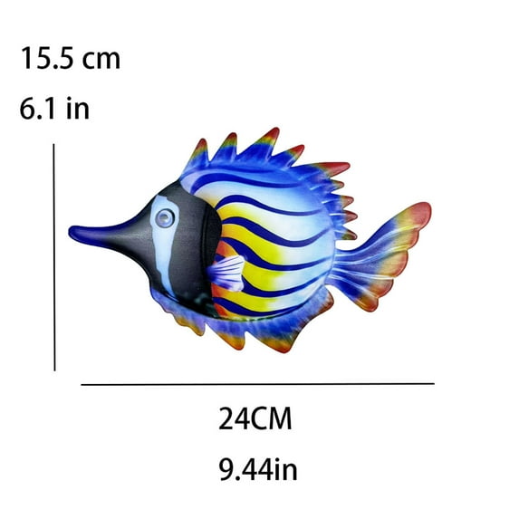 Guanhe Metal Fish Art Wall Decor Ocean Beach Swimming Pool Garden Decoration Indoor Outdoor Sculpture Statue Christmas Gifts 1PC