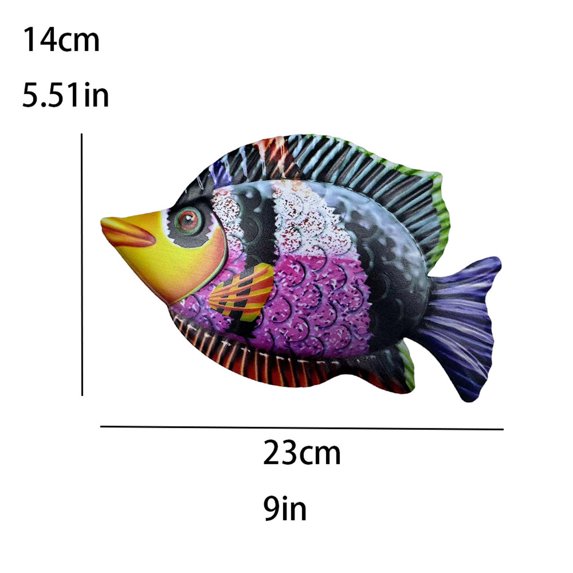 Guanhe Metal Fish Art Wall Decor Ocean Beach Swimming Pool Garden Decoration Indoor Outdoor Sculpture Statue Christmas Clearance Gifts 1PC