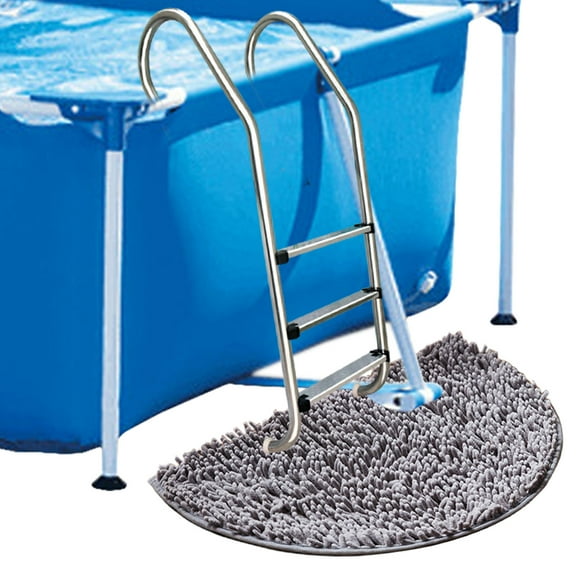 AnuirheiH Pool Deck Mats Outdoor Waterproof Non Slip Chenille Floor Mat Door Entrance Mats for Courtyard Swimming, 24x16inches(Gray)