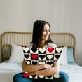 thumbnail image 1 of Guanhe Red Geometric Stripe Throw Pillow Cover 18x18, Soft Decorative Pillow Cases for Sofa Couch, Bed, Home Bedroom, 1 of 7