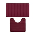thumbnail image 1 of Guanhe Set of 2 Absorbent Memory Foam Bath Mat Bathroom Rugs, Large 24x16, Contour 16x20,Red, 1 of 9