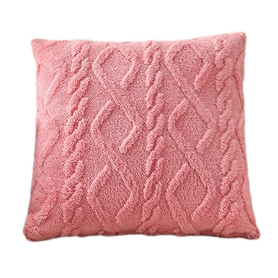 Guanhe Sofa Pillow Covers 18''x18'', Soft Plush Cozy Fluffy Decorative & Throw Pillow Covers Home Decor for Sofa Couch Bed(Pink)