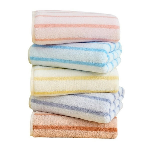 Guanhe Stripe Bath Towels for Bathroom, Soft Absorbent Coral Towel Christmas Gifts for Women Shower Towels for Daily Use, Super Absorbent 1PC(12''x24''）